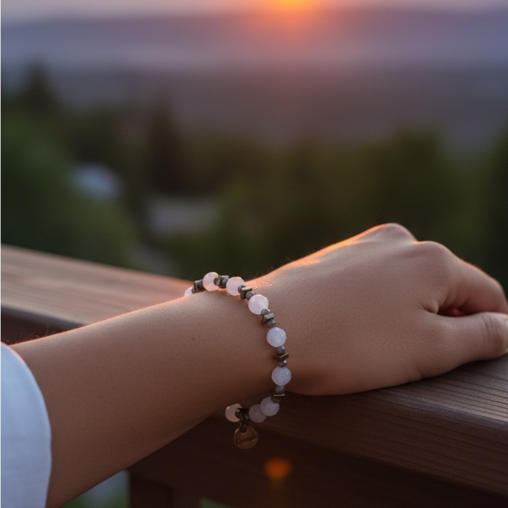 Erimish White and Gold Beaded Bracelet